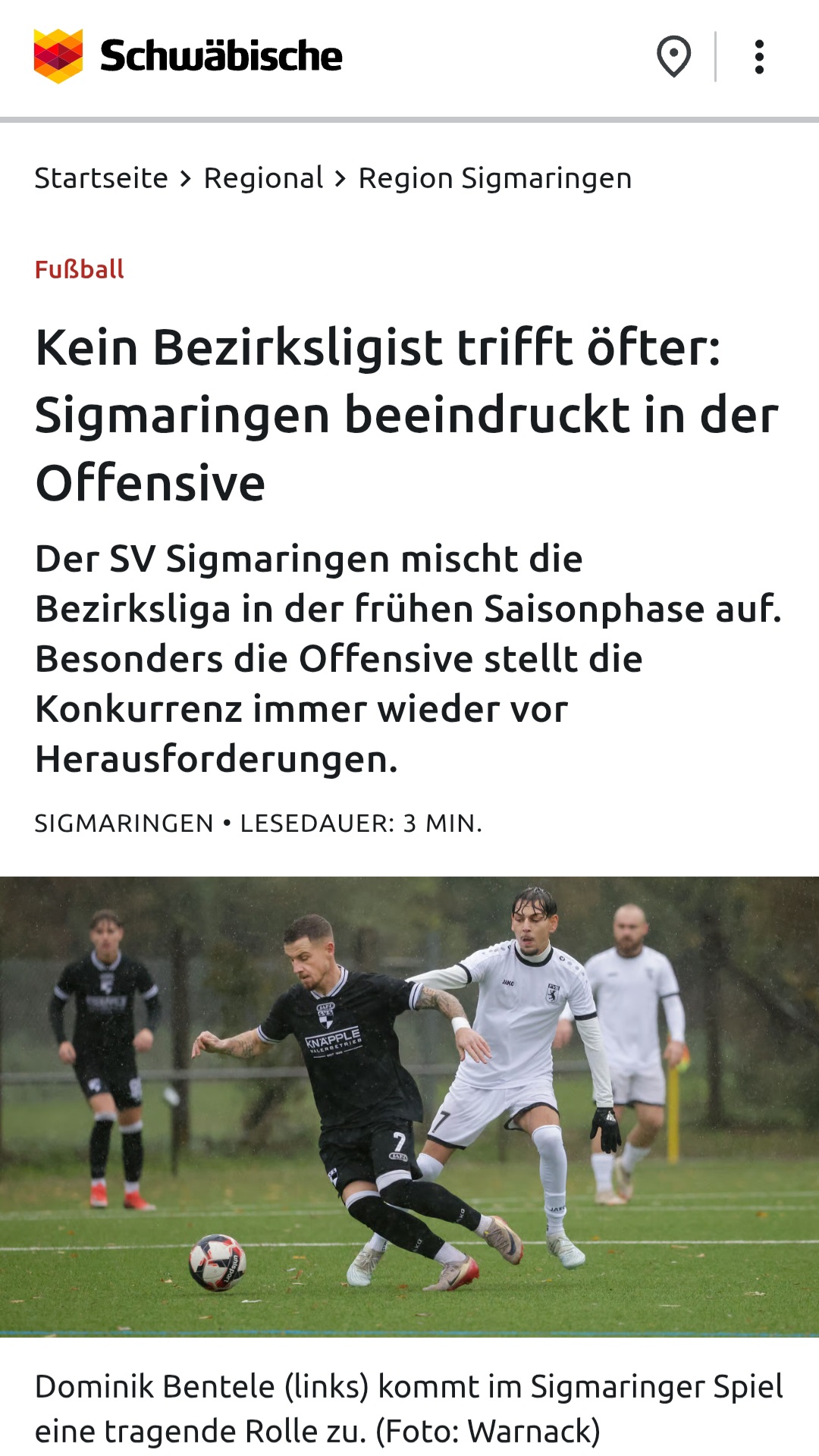 Starke Offensive von SV Sigmaringen
